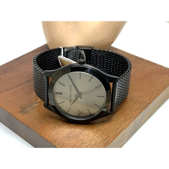 Michael Kors Men's Watch MK9138 Quartz Black Dial Mesh Stainless Steel 44mm - Picture 8 of 14